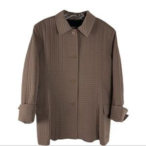 Vintage Espirit brown quilted button cottagecore coastal barn jacket large